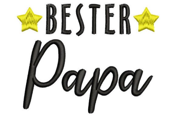 Bester Papa Embroidery Lettering 3 Sizes Review
