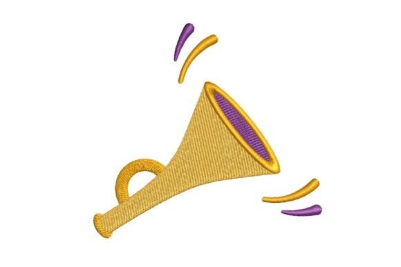Golden Vuvuzela with Sound Waves Embroidery Design Review