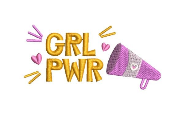 GRL PWR Megaphone with Hearts Embroidery Design Review