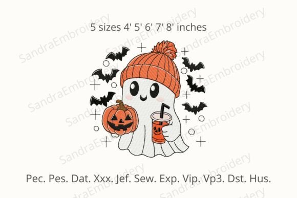 Halloween Ghost with Coffee Embroidery Review