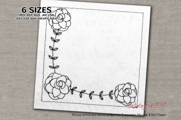Nice Begonia Flower Redwork Embroidery Review