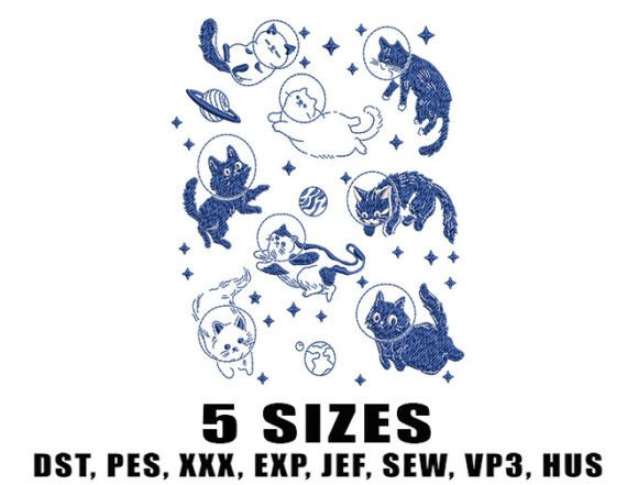 Review: Blue Space Cats Embroidery Designs