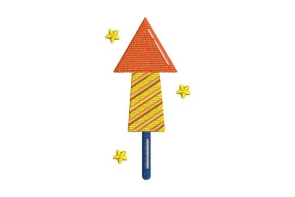 Striped Firework Rocket with Stars Embroidery Design Review