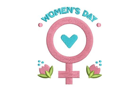 Women's Day Symbol with Heart and Flowers Review